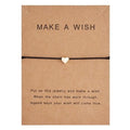 10*7.5cm Make a Wish Papper Card Love Woven Adjustable Bracelet Fashion Jewelry Gift For Women,Men,Kids