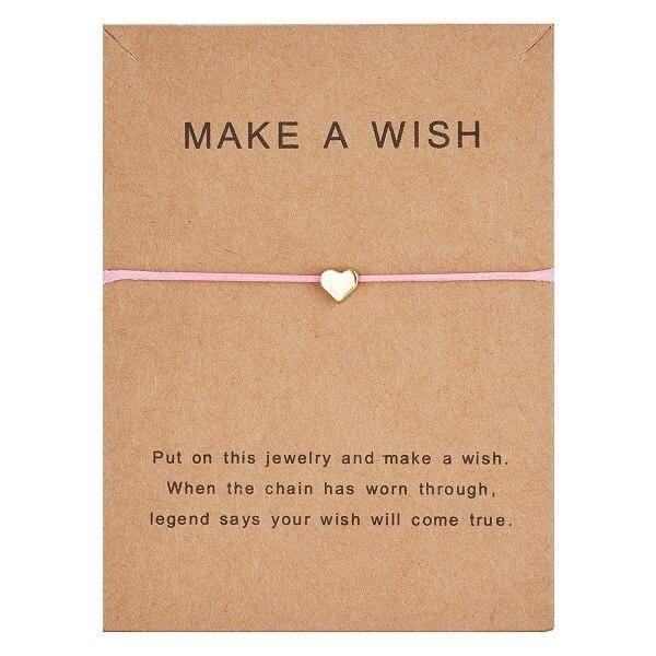 10*7.5cm Make a Wish Papper Card Love Woven Adjustable Bracelet Fashion Jewelry Gift For Women,Men,Kids