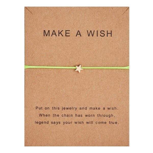 10*7.5cm Make a Wish Papper Card Love Woven Adjustable Bracelet Fashion Jewelry Gift For Women,Men,Kids