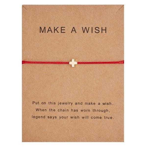 10*7.5cm Make a Wish Papper Card Love Woven Adjustable Bracelet Fashion Jewelry Gift For Women,Men,Kids