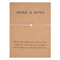 10*7.5 cm faire un souhait Papper carte amour tissé réglable Bracelet mode bijoux cadeau pour femmes, hommes, enfants
