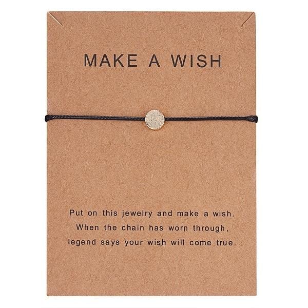 10*7.5cm Make a Wish Papper Card Love Woven Adjustable Bracelet Fashion Jewelry Gift For Women,Men,Kids