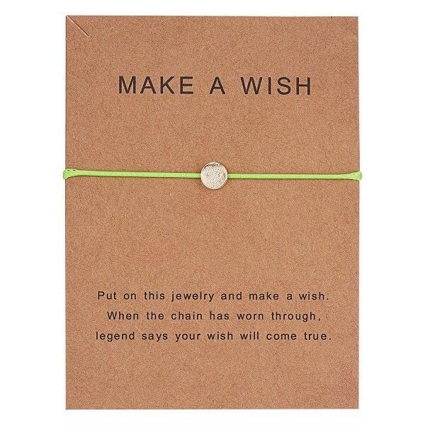 10*7.5cm Make a Wish Papper Card Love Woven Adjustable Bracelet Fashion Jewelry Gift For Women,Men,Kids