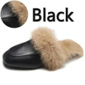Real Fur Slippers Shoes Woman 2020 Mules Women's Furry Slippers Winter Warm Women Shoes Fashion Slippers Rabbit Hair