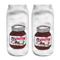 Women funny cute 3D print foods white nutella character socks unisex cartoon cat unicorn Christmas gift socks Dropship