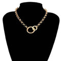 Ingemark Punk Miami Cuban Choker Necklace Hip Hop Jewelry 2019 Trendy Iron Thick Chain Circle Necklace Women Neck Accessories