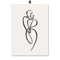 Abstract Line Body Kiss Quotes Wall Art Canvas Painting Nordic Minimalist Posters And Prints Wall Pictures For Living Room Decor