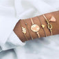 LWMMD 5 teile/satz Böhmischen Liebe Charme Armbänder Armreifen Für Frauen Mode Gold Farbe Strang Armbänder Sets Schmuck böhmischen