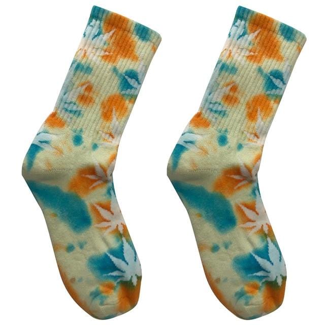 Men Unisex Novelty Colorful Tie-dyeing Skateboard Socks.Cotton Harajuku Hiphop Socks Sox Ethnic Couple Long Sock Meias