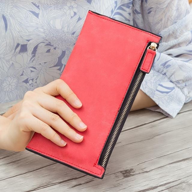 2019 Designer Zipper Women Leather Slim Long Wallet Female Purse