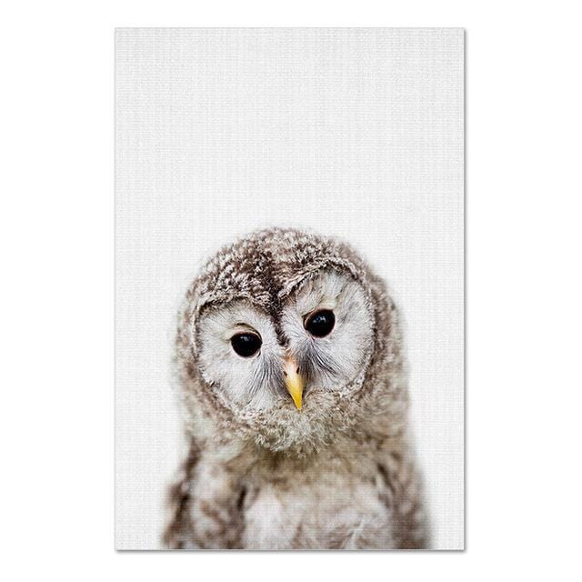 Kawaii Baby Animal Deer Rabbit Giraffe Canvas Poster Nursery Wall Art Prints Painting Nordic Kids Bedroom Decor Pictures