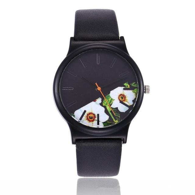2018 Black Flower Watch Women Watches Ladies Brand Luxury Famous Female Clock Quartz Watch Wrist Relogio Feminino Montre Femme