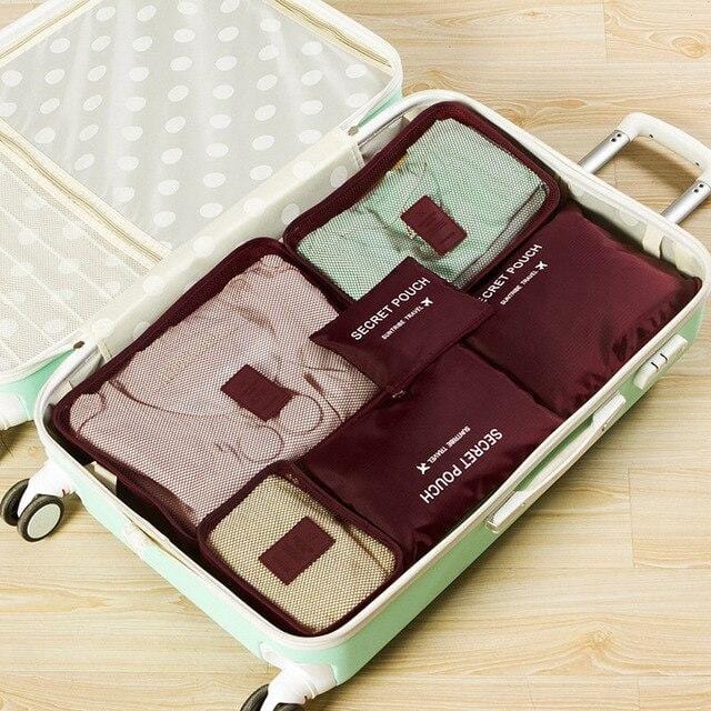 6PCS/Set High Quality Oxford Cloth Travel Luggage Organizer Bag Women Men Packing Cube for Clothing Wardrobe Suitcase Tidy Pouch