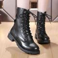 Leather Boots Women Ankle Boots Motocycle Boots Female Shoes Autumn Lace Up Winter Motorcycle Boots 2019 New British Style