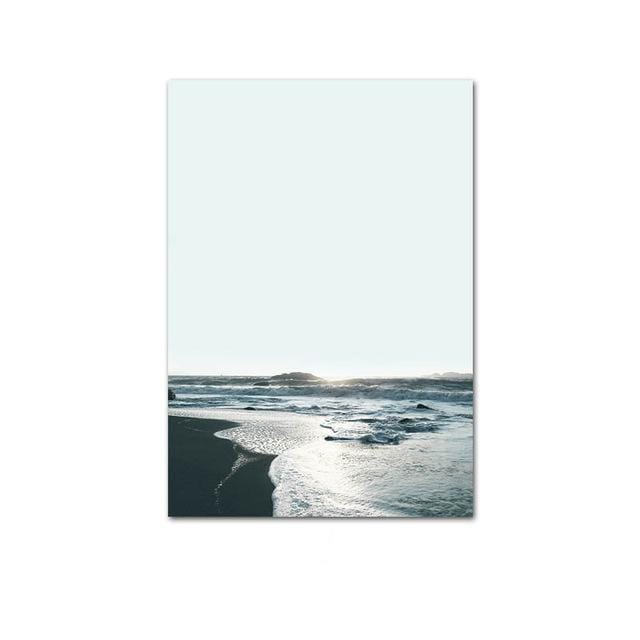 Affiche de vagues d'océan de plage de mer, décoration nordique, tableau d'art mural imprimé, peinture sur toile, décor de maison scandinave moderne