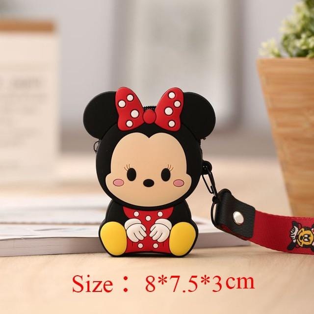 Q UNCLE Cartoon Coin Purse Girls Purse Kawaii Mini Wallet Chain Zipper Silicone Headphone Key Storage Bag Mini Crossbody Bag