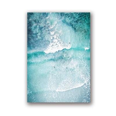 Toile d'art mural avec vagues d'océan, impression aérienne de plage, affiches nordiques, image de paysage de plage moderne pour décor de salon