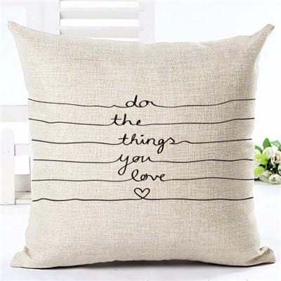Housse de coussin en lin noir et blanc avec lettres d'amour, taie d'oreiller décorative nordique pour canapé et lit, 45x45cm