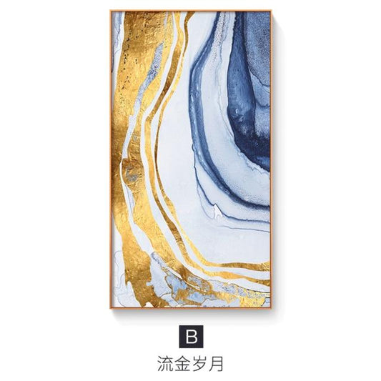 abstract Flowing Color golden canvas painting posters and print modern decor wall art pictures for living room bedroom aisle