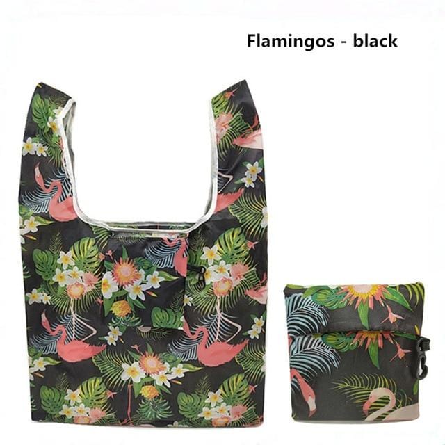 GABWE nouveau Flamingo recycler sac à provisions Eco réutilisable Shopping fourre-tout dessin animé Floral épaule pliante pochette sacs à main impression