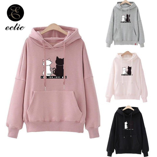 Winter Pullover Sweatshirts Frauen Katze Kawaii Poleron Mujer 2019 Känguru Tasche Hoodie Schule Koreanische Streetwear Übergroßen Hoodie