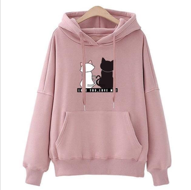 Winter Pullover Sweatshirts Frauen Katze Kawaii Poleron Mujer 2019 Känguru Tasche Hoodie Schule Koreanische Streetwear Übergroßen Hoodie