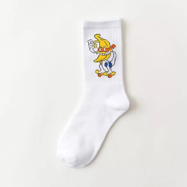 Creative High Quality Fashion Men Hip Hop Cotton Unisex Harajukumen's happy socks Funny Skate Socks