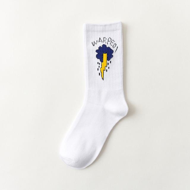 Creative High Quality Fashion Men Hip Hop Cotton Unisex Harajukumen's happy socks Funny Skate Socks