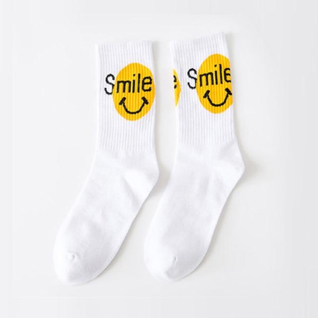 Creative High Quality Fashion Men Hip Hop Cotton Unisex Harajukumen's happy socks Funny Skate Socks