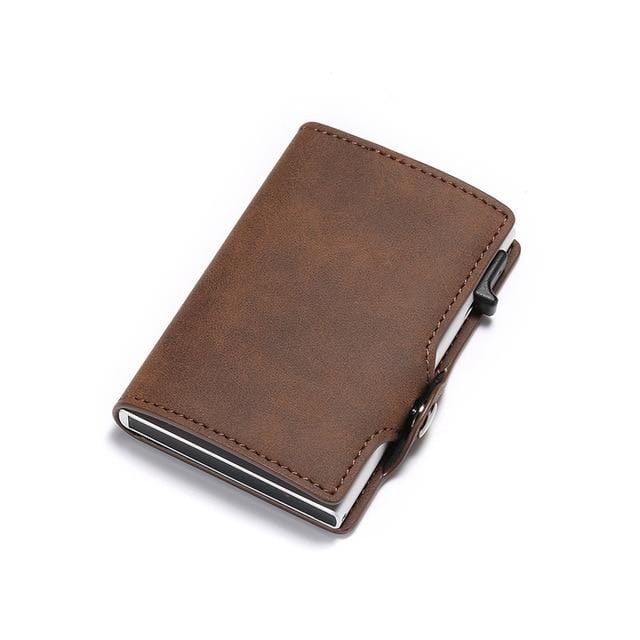 DIENQI nouveau porte-carte antivol en cuir hommes femmes Anti-magnétique porte-carte de crédit bancaire portefeuille minimaliste Busienss Case poche