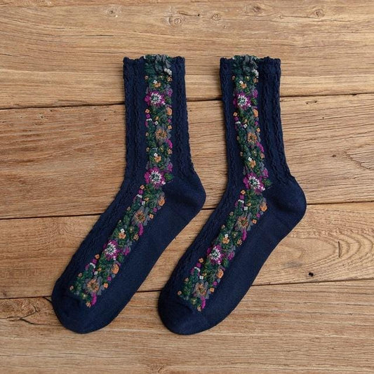 Frühling Herbst Japanischen Harajuku Frau Socken Baumwolle mit Blumen Lustige Socken Frauen Koreanischen Stil Kawaii Mädchen Calcetines Mujer 190