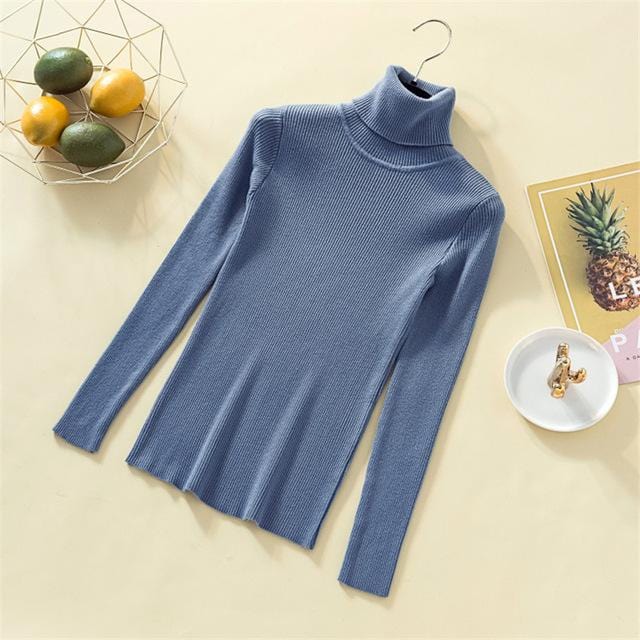 Stricken Pullover Frauen Rollkragen Casual Reinem Kaschmir Pullover Herbst Winter Solide Langarm Slim-jumper Weiche Tops Pull Femme