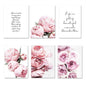 Pink Peony Canvas Poster Nordic Print Positive Life Text Quote Painting Flower Decoration Picture Modern Living Room Decor