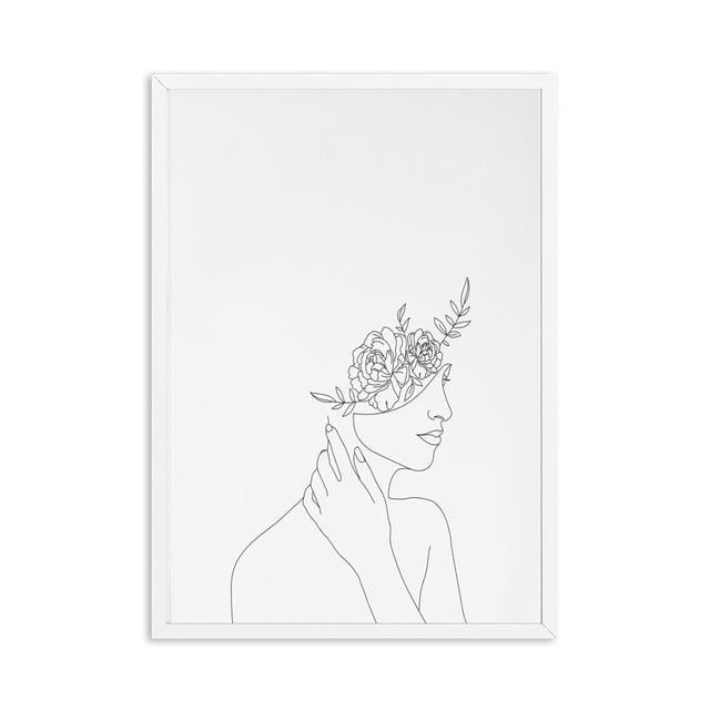 Abstract Women Line Drawing Nordic Posters Prints Modern Canvas Painting Wall Art Flower Girl Wall Picture Bedroom Home Decor
