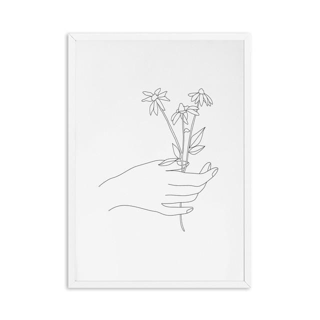Abstract Women Line Drawing Nordic Posters Prints Modern Canvas Painting Wall Art Flower Girl Wall Picture Bedroom Home Decor