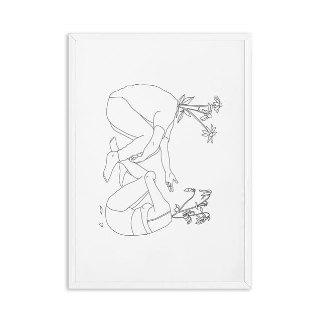 Abstract Women Line Drawing Nordic Posters Prints Modern Canvas Painting Wall Art Flower Girl Wall Picture Bedroom Home Decor