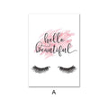 Pink Flower Perfume Fashion Poster Eyelash Lips Makeup Print Canvas Art Painting Wall Picture Modern Girl Room Home Decoration