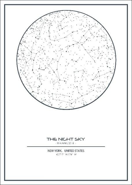 Custom Night Sky Map Print Personalized Map Of The Star Canvas Art Poster Painting Wall Art Home Decor For Living Room Unframed