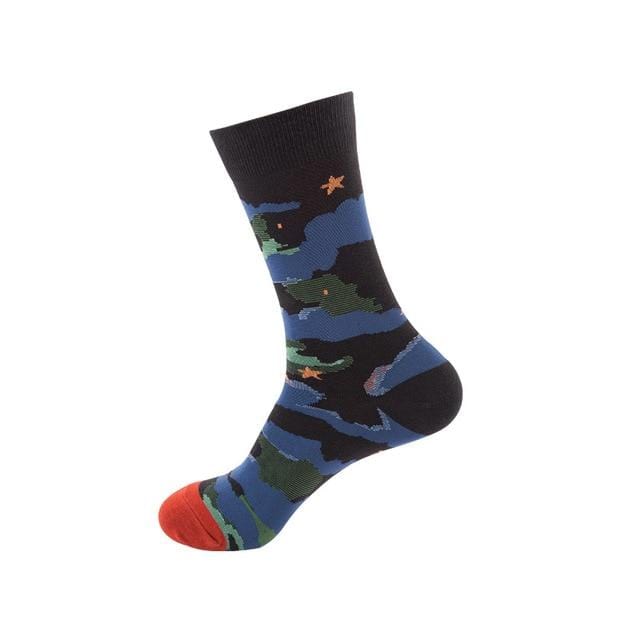 Women Socks Funny Cute Cartoon Fruits Avocado Egg Oil Painting Van Gogh Stripes Happy Japanese Harajuku skateboard Socks