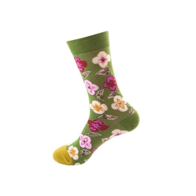 Women Socks Funny Cute Cartoon Fruits Avocado Egg Oil Painting Van Gogh Stripes Happy Japanese Harajuku skateboard Socks