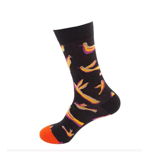 Women Socks Funny Cute Cartoon Fruits Avocado Egg Oil Painting Van Gogh Stripes Happy Japanese Harajuku skateboard Socks