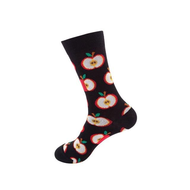 Women Socks Funny Cute Cartoon Fruits Avocado Egg Oil Painting Van Gogh Stripes Happy Japanese Harajuku skateboard Socks