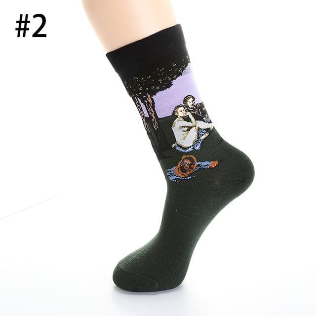 Cotton Socks Men Starry Night Winter Retro Women Personality Art Van Gogh Socks Oil Painting Socks Funny Happy Socks Male socken