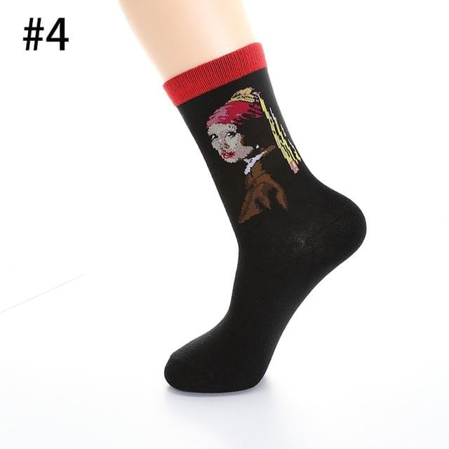 Cotton Socks Men Starry Night Winter Retro Women Personality Art Van Gogh Socks Oil Painting Socks Funny Happy Socks Male socken