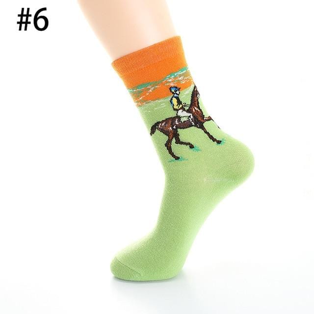 Cotton Socks Men Starry Night Winter Retro Women Personality Art Van Gogh Socks Oil Painting Socks Funny Happy Socks Male socken