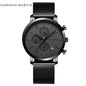 2020 New Black Stainless Steel Mesh Wristwatch High Quality Multi-function Calendar Men's Top Brand Luxury Watches Drop Shipping