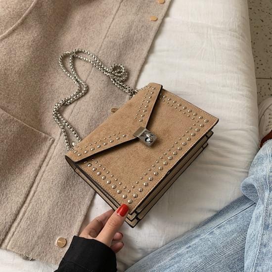 Scrub Leather Small Shoulder Messenger Bags For Women 2020 Chain Rivet Lock Crossbody Bag Female Travel Mini Bags