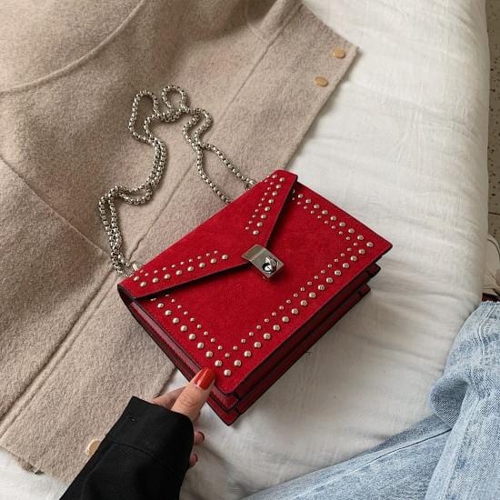 Scrub Leather Small Shoulder Messenger Bags For Women 2020 Chain Rivet Lock Crossbody Bag Female Travel Mini Bags
