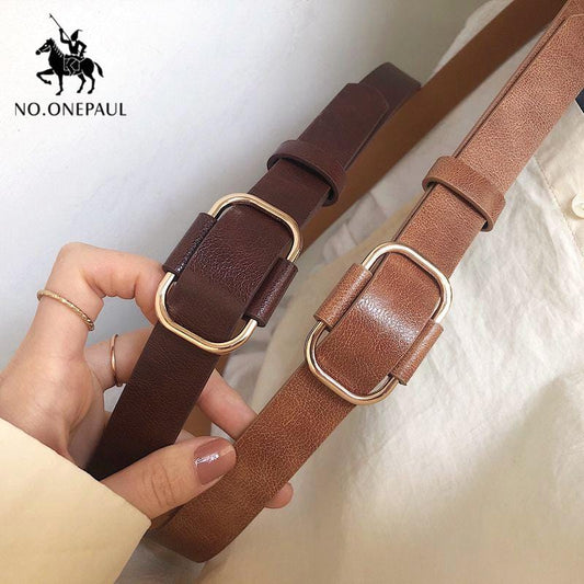 NO.ONEPAUL Nouveau créateur de mode design dames marque de luxe ceinture en cuir authentique dames tendance rétro punk étudiant ceintures de jeunesse