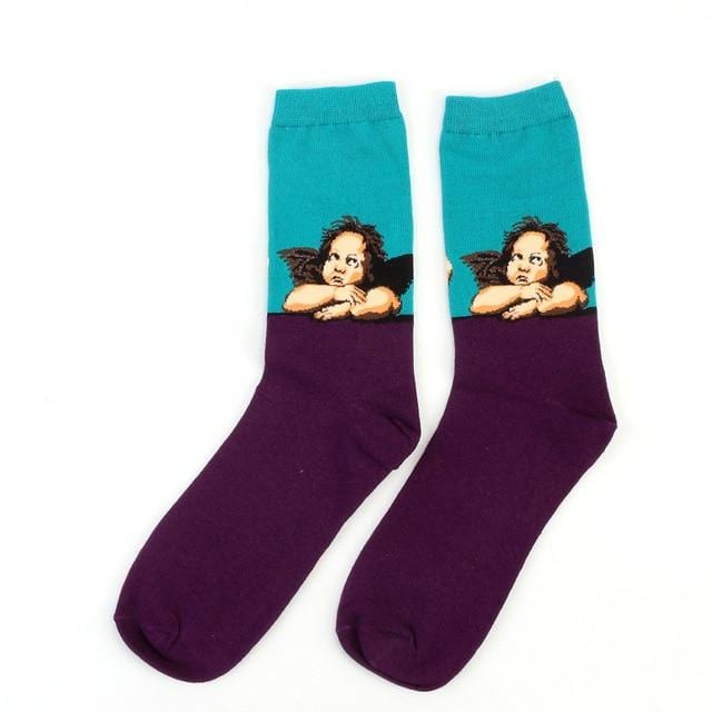 Hot Starry Night Autumn Winter Retro Women Personality Art Van Gogh Mural World Famous Painting Male Socks Oil Funny Happy Socks